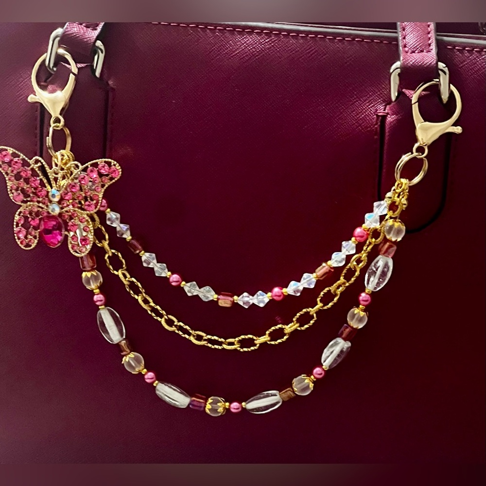 Hot pink Butterfly Charm